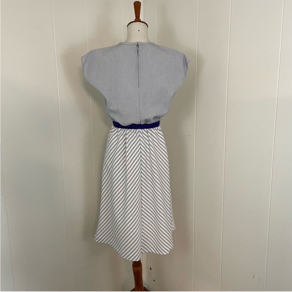 Vintage 70s Dress Women’s M Stripe Cap Dolman Sleeve A-Lime Blouson‎ Midi - Picture 10 of 10